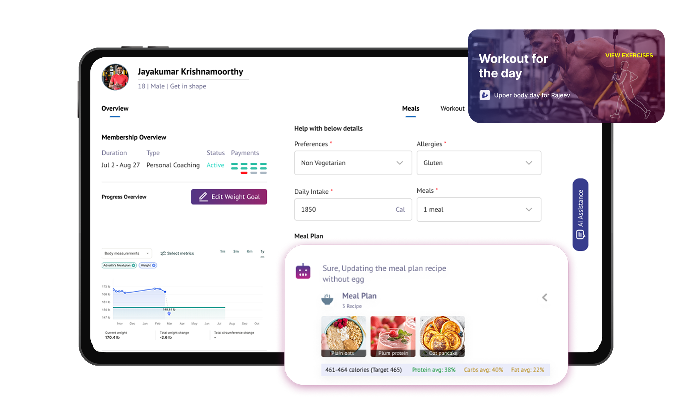 Meal & Workout Planner