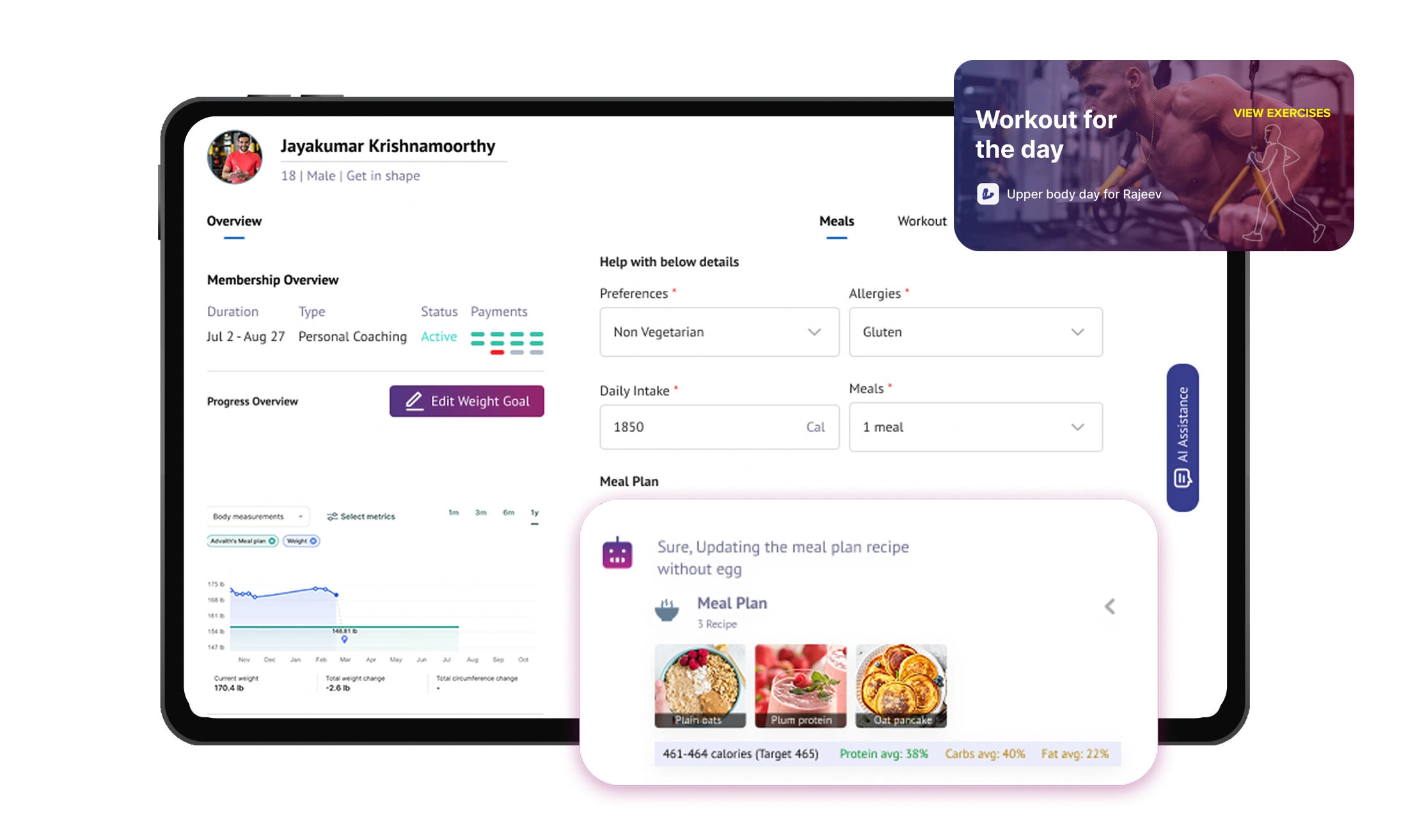 Meal & Workout Planner